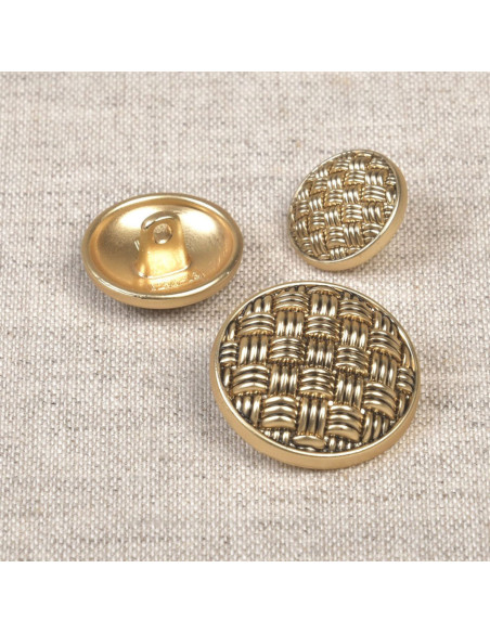 Metalen knoop met staart weefsel - Goud