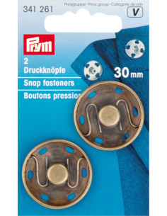 Drukknopen om te naaien 30 mm - Brons