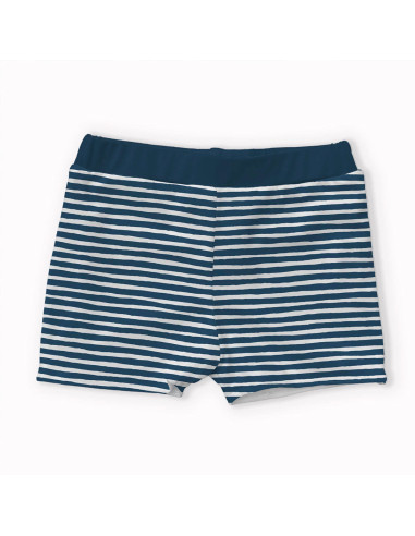 Lycra badpakstof - Blauwgroene strepen