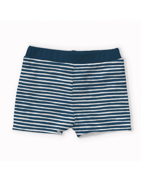 Lycra badpakstof - Blauwgroene strepen