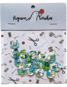 Pakket van 15 knopen in biohars 15 mm 4 gaten - April Showers