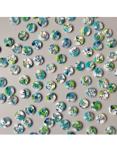 Pakket van 15 knopen in biohars 15 mm 4 gaten - April Showers 2
