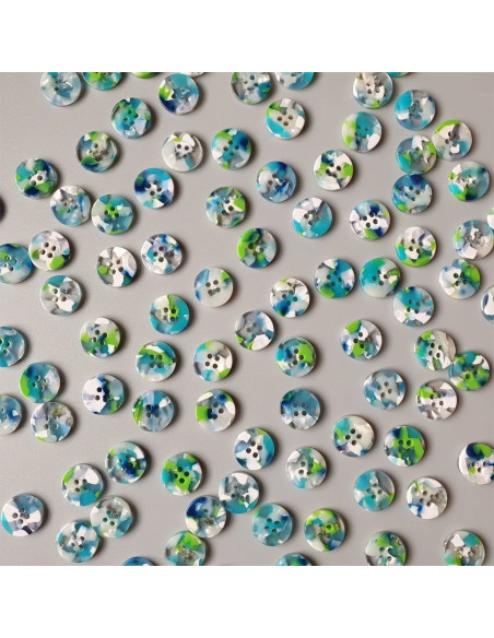 Pakket van 15 knopen in biohars 15 mm 4 gaten - April Showers