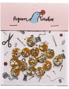 Pakket van 15 knopen in biohars 15 mm 4 gaten - Savanna