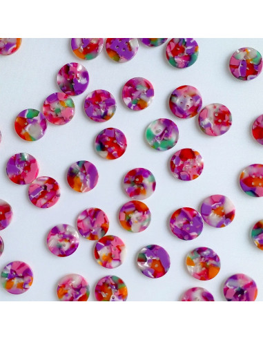 Pakket van 10 knopen in biohars 20 mm 4 gaten - Bloom