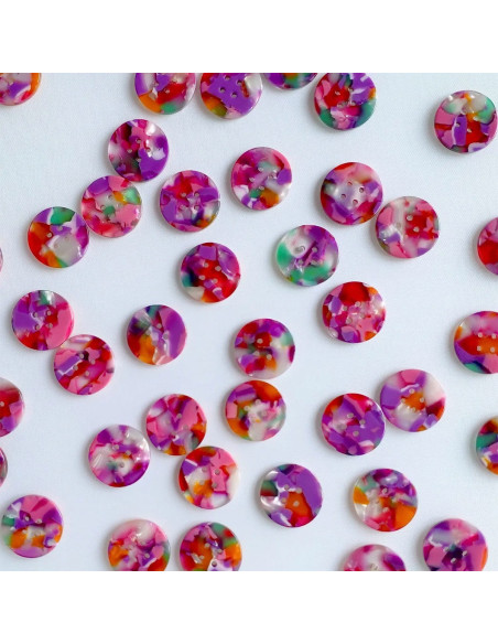 Pakket van 10 knopen in biohars 20 mm 4 gaten - Bloom