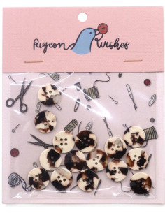 Pakket van 15 knopen in biohars 15 mm 4 gaten - Wuthering