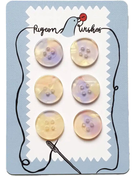 Kaart met 6 knopen van biohars 25 mm 4 gaten - Mystic Meg