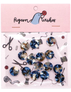 Pakket van 15 knopen in biohars 15 mm 4 gaten - Roswell