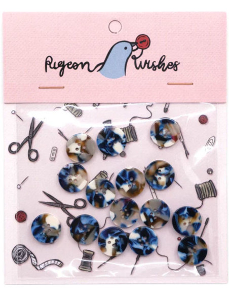 Pakket van 15 knopen in biohars 15 mm 4 gaten - Roswell