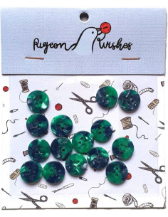 Pakket van 15 knopen in biohars 15 mm 4 gaten - Wicked