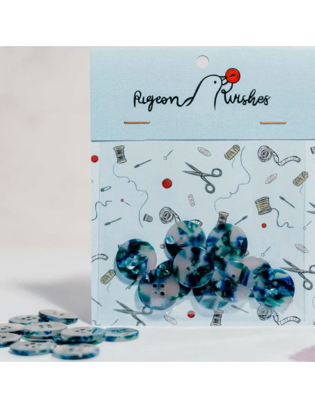 Pakket van 10 knopen in biohars 20 mm 4 gaten - Subliem