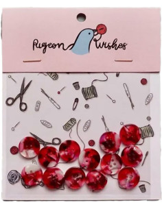 Pakket van 15 knopen in biohars 15 mm 4 gaten - Cherry Bomb