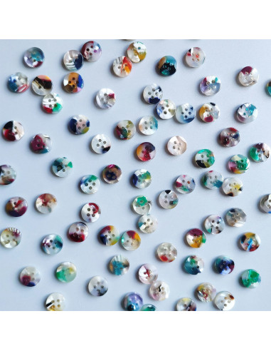 Pakket van 15 knopen in biohars 10 mm 4 gaten - Painterly