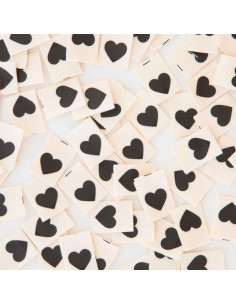 Set van 8 geweven labels - Zwart hart