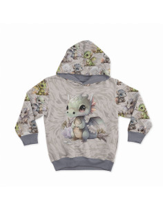 Lichte sweaterstof paneel 40 cm x 50 cm - Draak 2