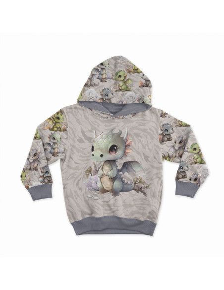 Lichte sweaterstof paneel 40 cm x 50 cm - Draak