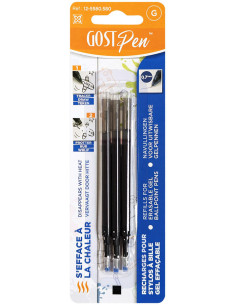Set van 3 navullingen voor hitte-uitwisbare balpennen - Zwart