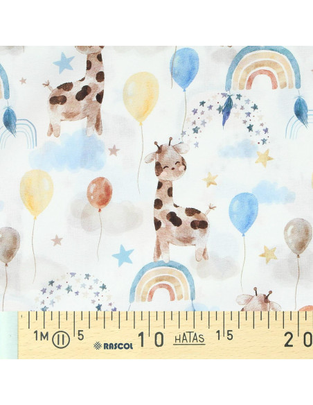 Katoenen popeline stof - Giraffe