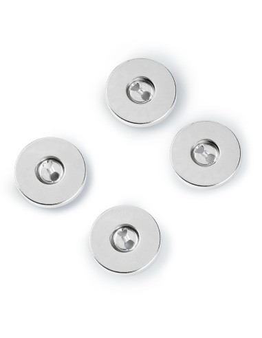 Set van 3 magnetische knopen om te naaien - Zilver