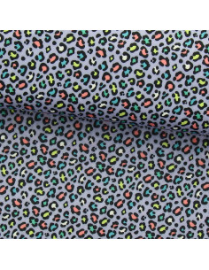Lycra badpakstof - Paarse luipaardprint