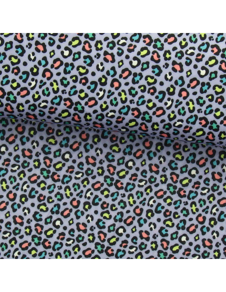 Lycra badpakstof - Paarse luipaardprint