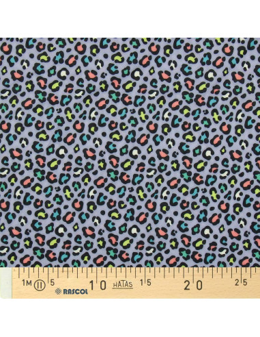 Lycra badpakstof - Paarse luipaardprint