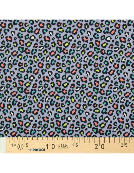 Lycra badpakstof - Paarse luipaardprint