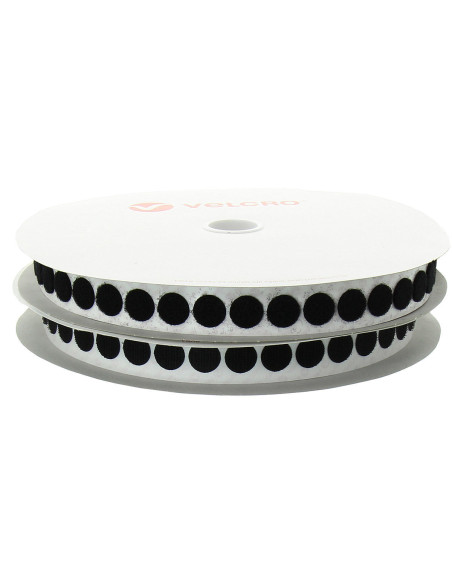 VELCRO® Brand zwarte rondjes - Rol van 25 m - Ø 19 mm