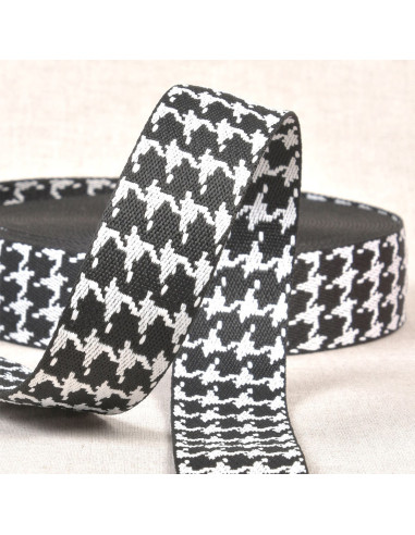 Houndstooth riem - Zwart