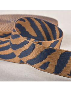Dierenriem - Donkerbeige en marineblauw zebra