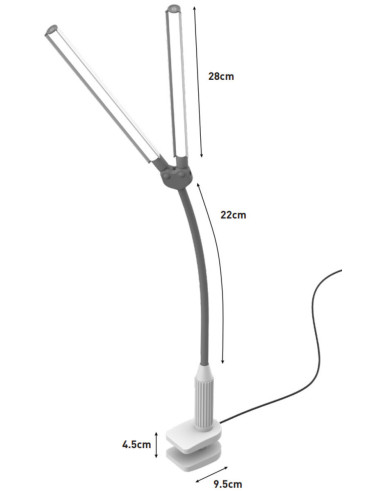 DuoPro Daylight klem lamp
