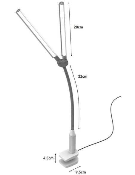 DuoPro Daylight klem lamp