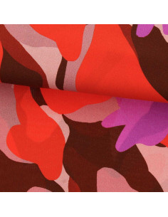 Fantasie viscose stof - Aimael rood en paars