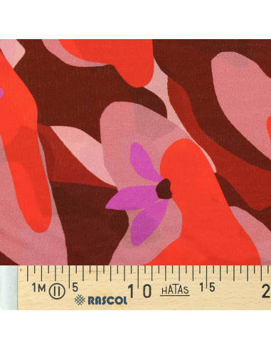 Fantasie viscose stof - Aimael rood en paars