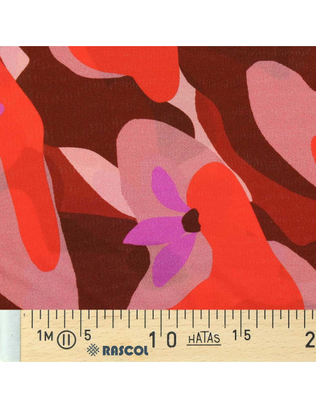 Fantasie viscose stof - Aimael rood en paars