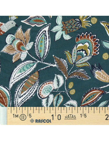 Fantasie viscose stof - Vamika leisteen en toffee