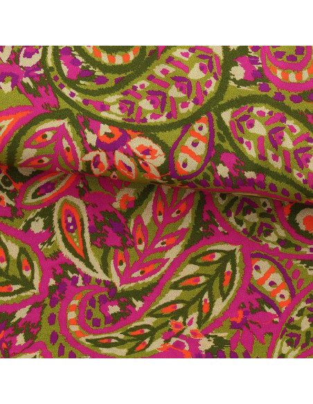 Fantasie viscose stof - Alvis brons en paars