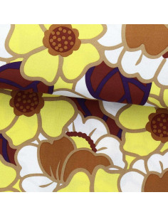 Fantasie viscose stof - Clemone ecru en geel