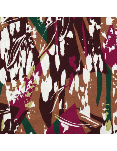 Fantasie viscose stof - Massio karamel en dahlia 2