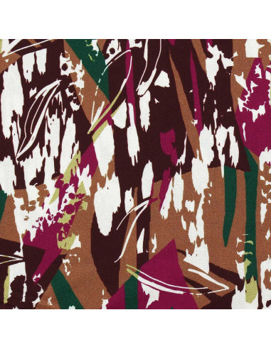 Fantasie viscose stof - Massio karamel en dahlia