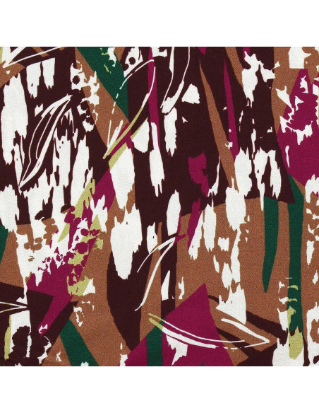 Fantasie viscose stof - Massio karamel en dahlia