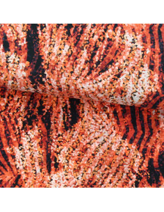 Lycra badpakstof - Okergeel zebra patroon