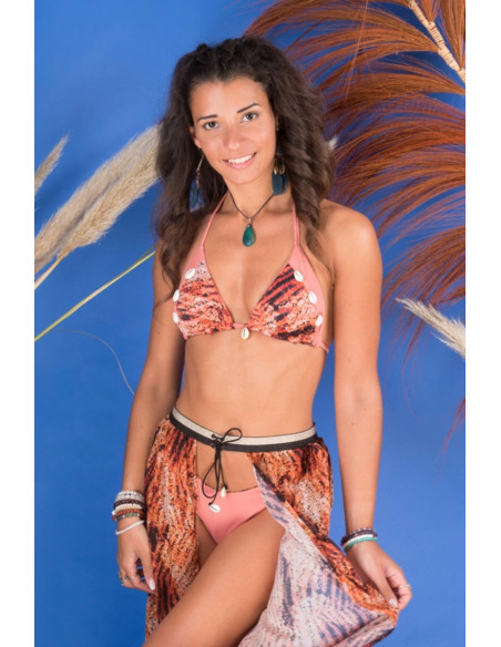 Lycra badpakstof - Okergeel zebra patroon