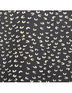 Gedrukte mousselinestof - Abstract zwart 2