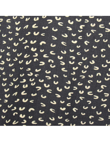 Gedrukte mousselinestof - Abstract zwart