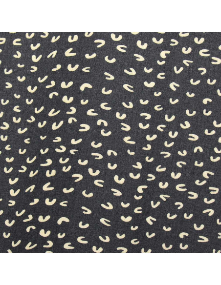 Gedrukte mousselinestof - Abstract zwart