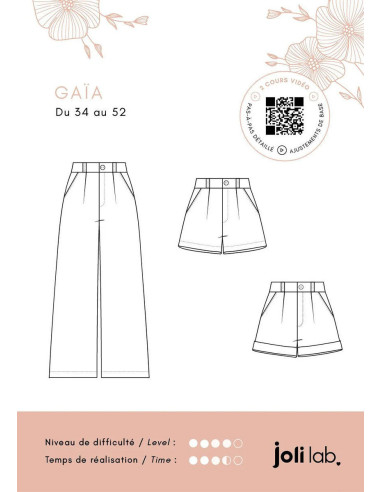 Gaïa broek- en shortpatroon - Joli Lab