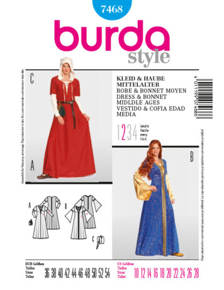 Historisch jurkpatroon - Burda 7468