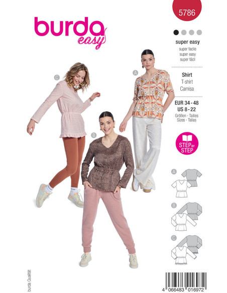 T-shirt patroon - Burda 5786